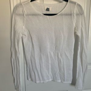 Old Navy, White Loose Knit Crewneck, Size: Small